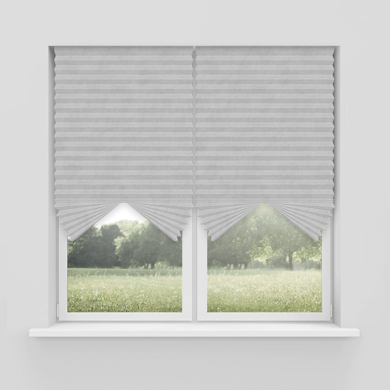 Foiresoft No Tools Pleated Fabric Shades, Temporary Window Blinds, No Drilling Self Adhesive Blinds, Easy to Cut and Install, Trim at Home, Cordless Blackout White, 35in X 70in, 1Pack - Image 1